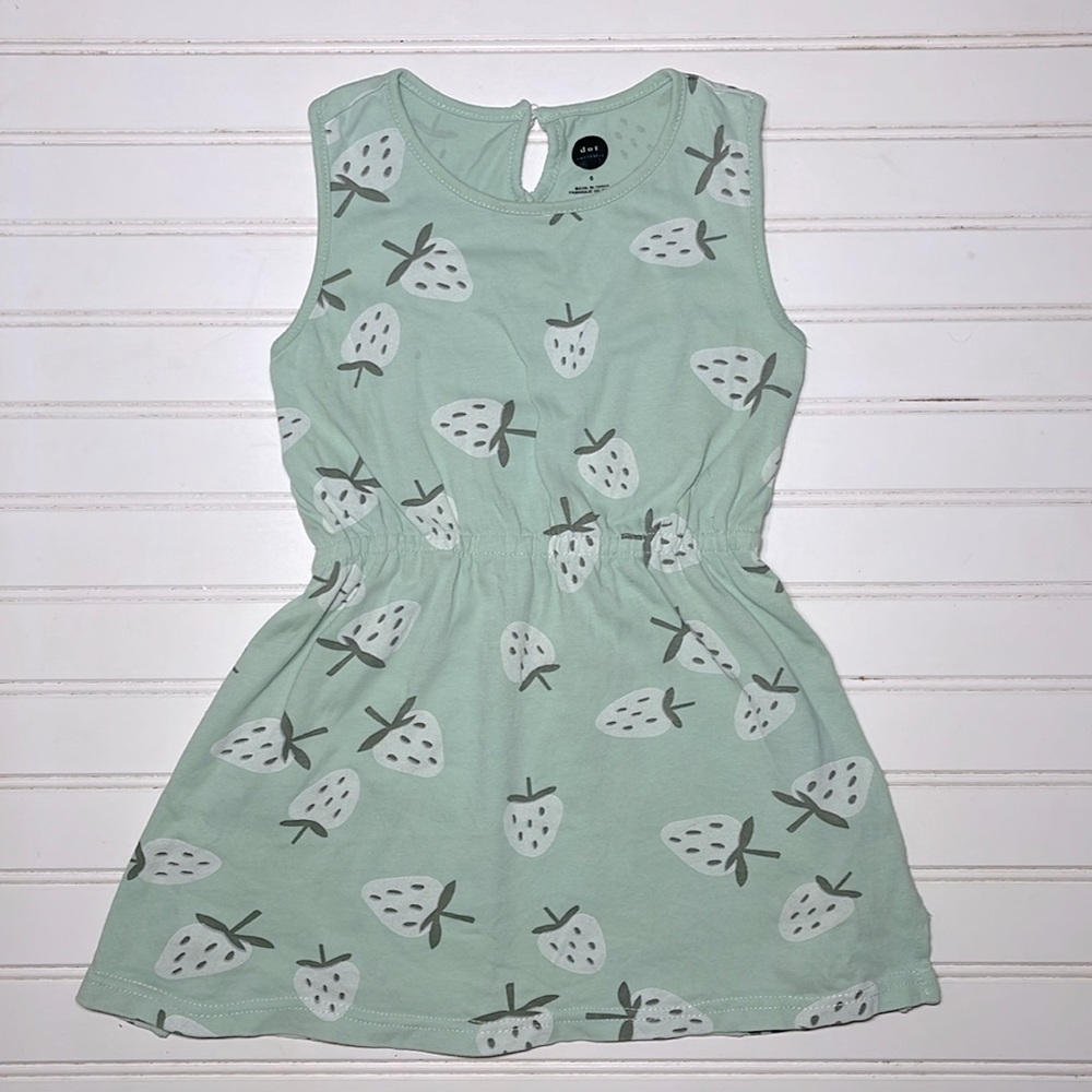 DOT AUSTRALIA VGUC 100% Cotton Strawberry Elastic Waist Dress